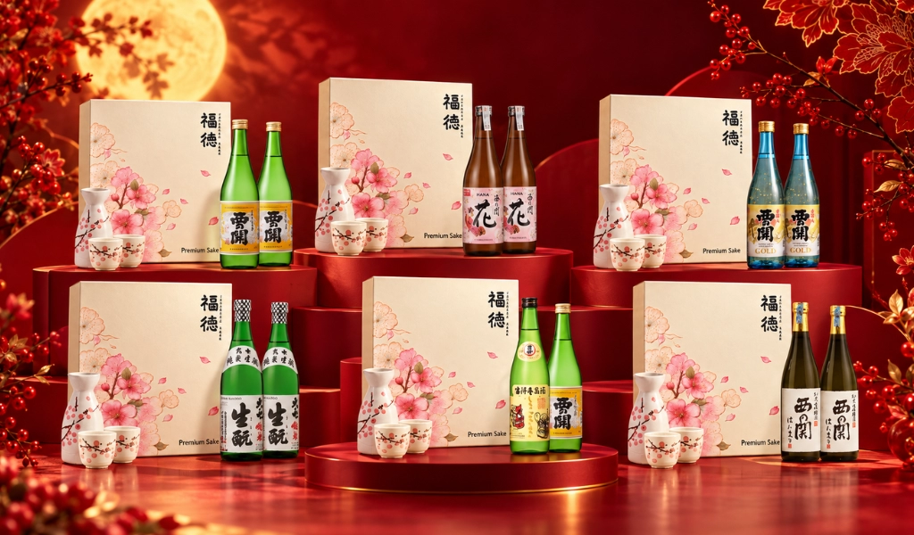 BST Sake Nishinoseki Hộp Quà Phúc Hoa Niên Tết Đinh Mùi 2027