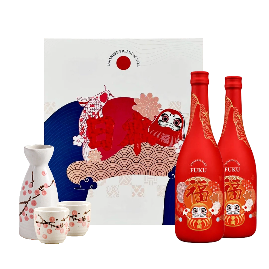 Rượu Sake Nhật Nishinoseki Fuku 720ml Hộp Quà Đôi Daruma 2027