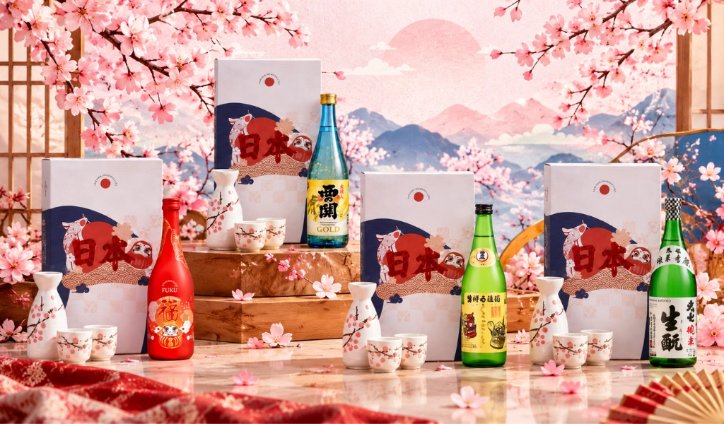 Sake Nhật Hộp Quà Daruma Quà Tặng Tết