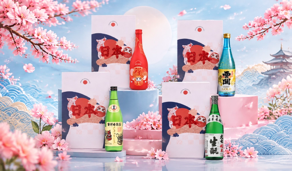 Sake Nhật Hộp Quà Daruma Quà Tặng Tết 2027